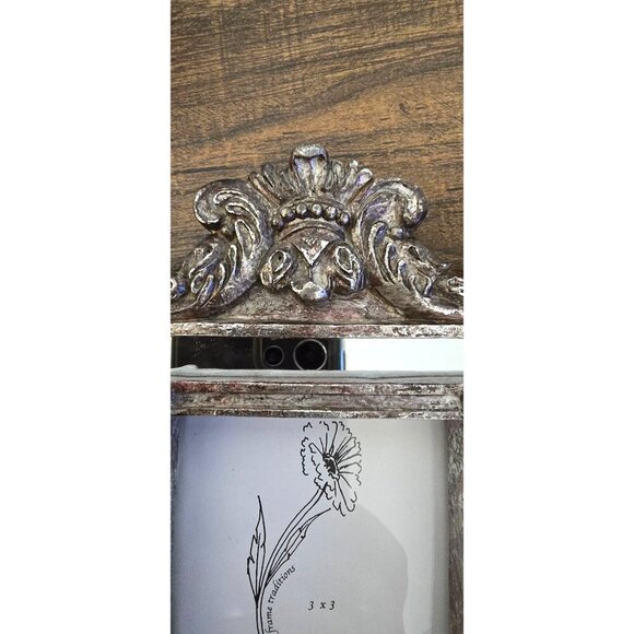 Vntg Holland and Boone Ornate Polished Pewter 3x3 Frame Intricate Scrollwork - Picture 4 of 9